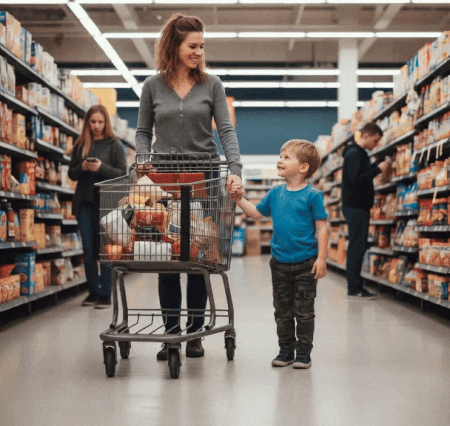 Genitore sereno e sicuro di sé con il figlio